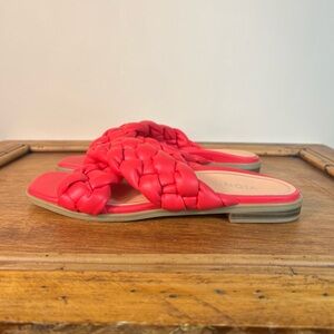 Vionic Kalina Braided Cross-Strap Slide Sandal Size 10 Poppy